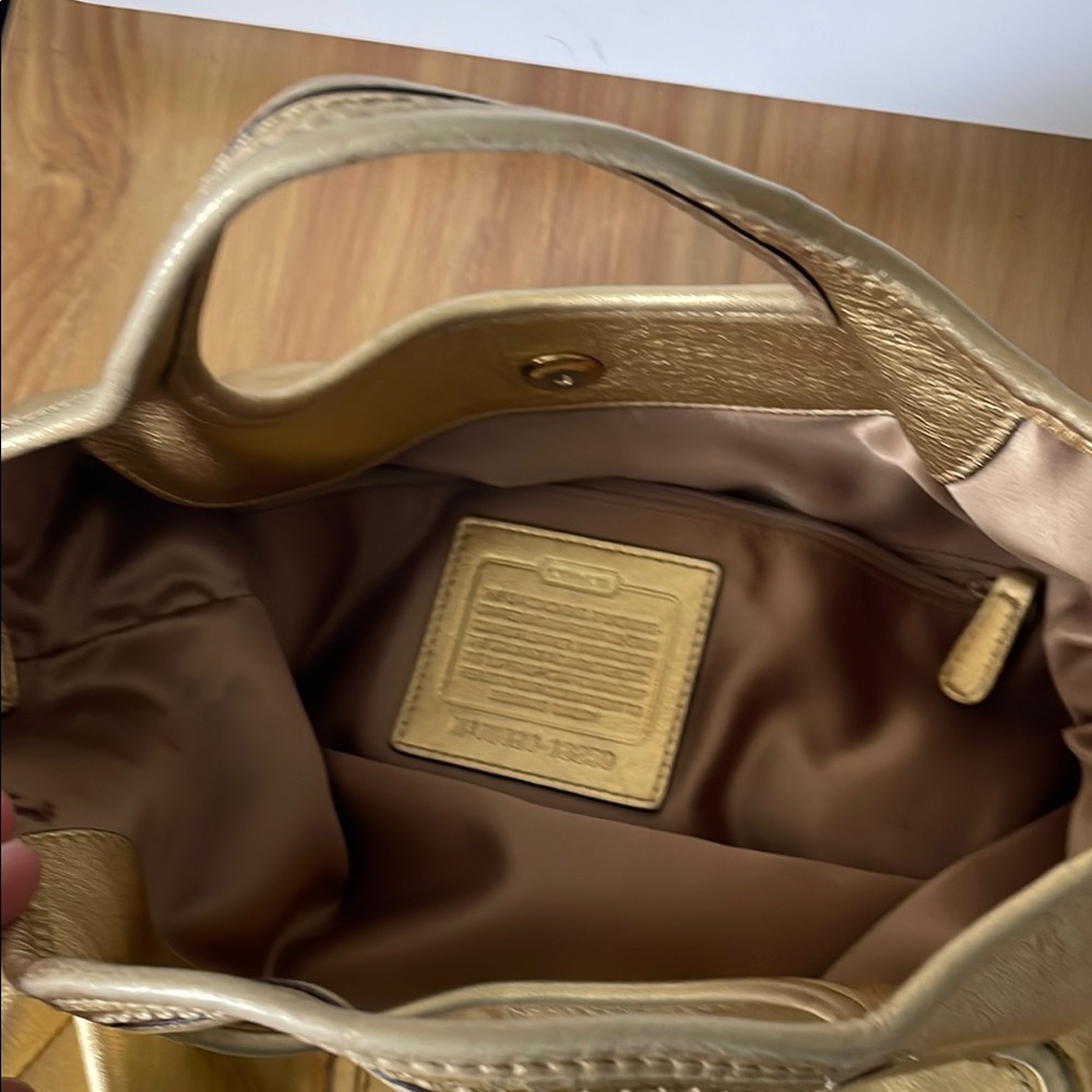Coach Gold Leather Tote Bag - Picture 5 of 6